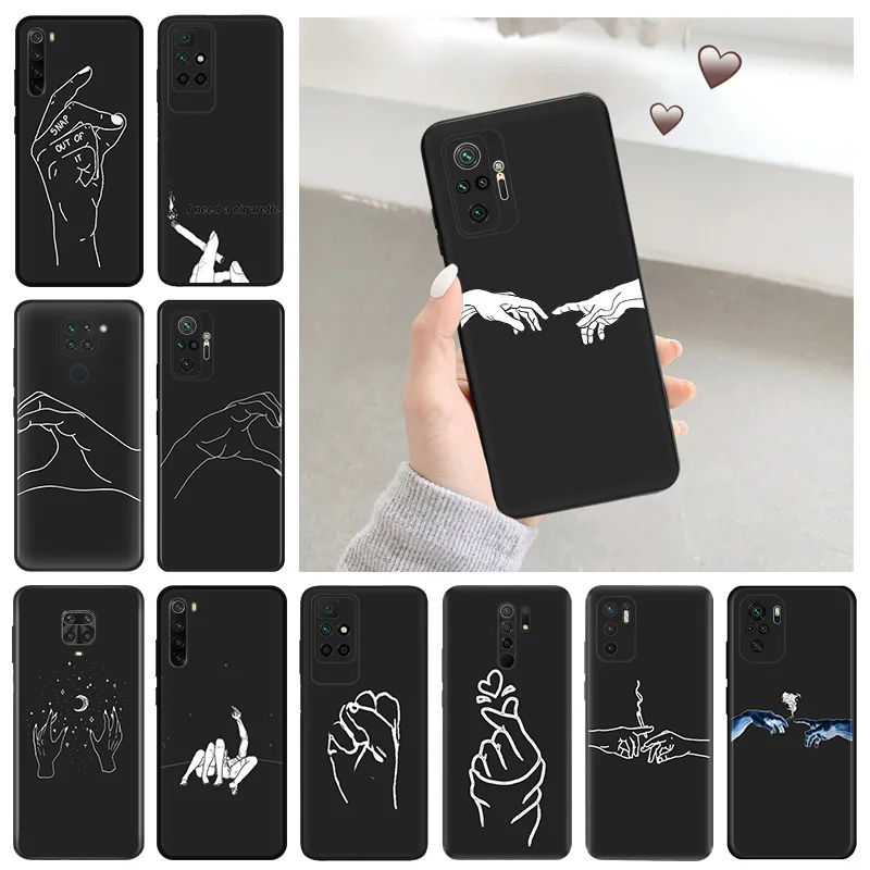 Силиконовый мягкий чехол для телефона Redmi 9c 9a a1 a2 Plus k60 k50 k40 Note 9 Pro 9s 9t 8 8t 7 Gesture God Finger