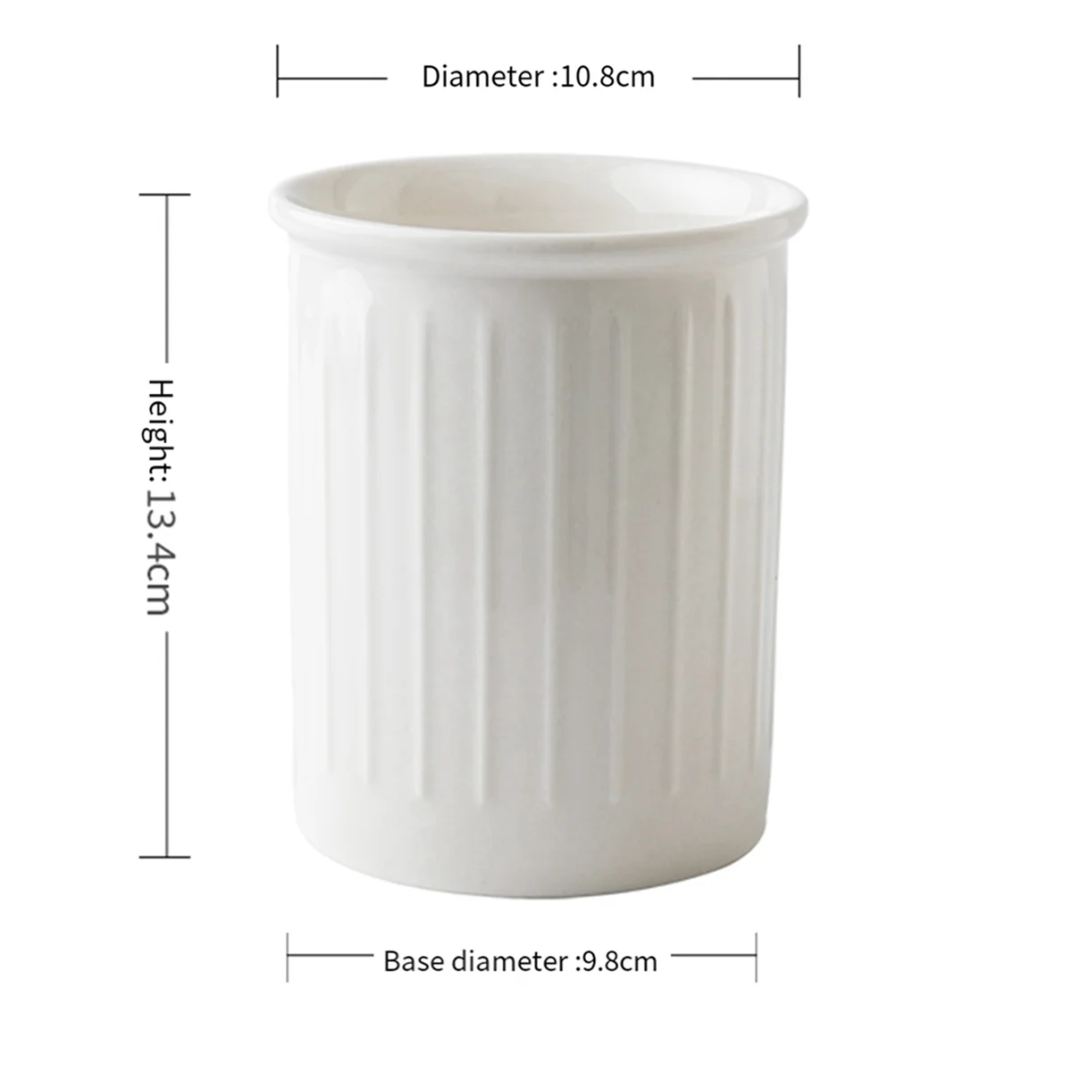 Простой рельефный белый зеркальный большой керамический кухонный нож вилка и