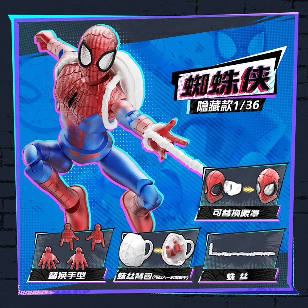 Фото Новый оригинальный BLOKEES Marvel Spider-Man слепая коробка Galaxy версия Коллекционная позолоченная модель Настольный декор подарки для любителей супергероев №2