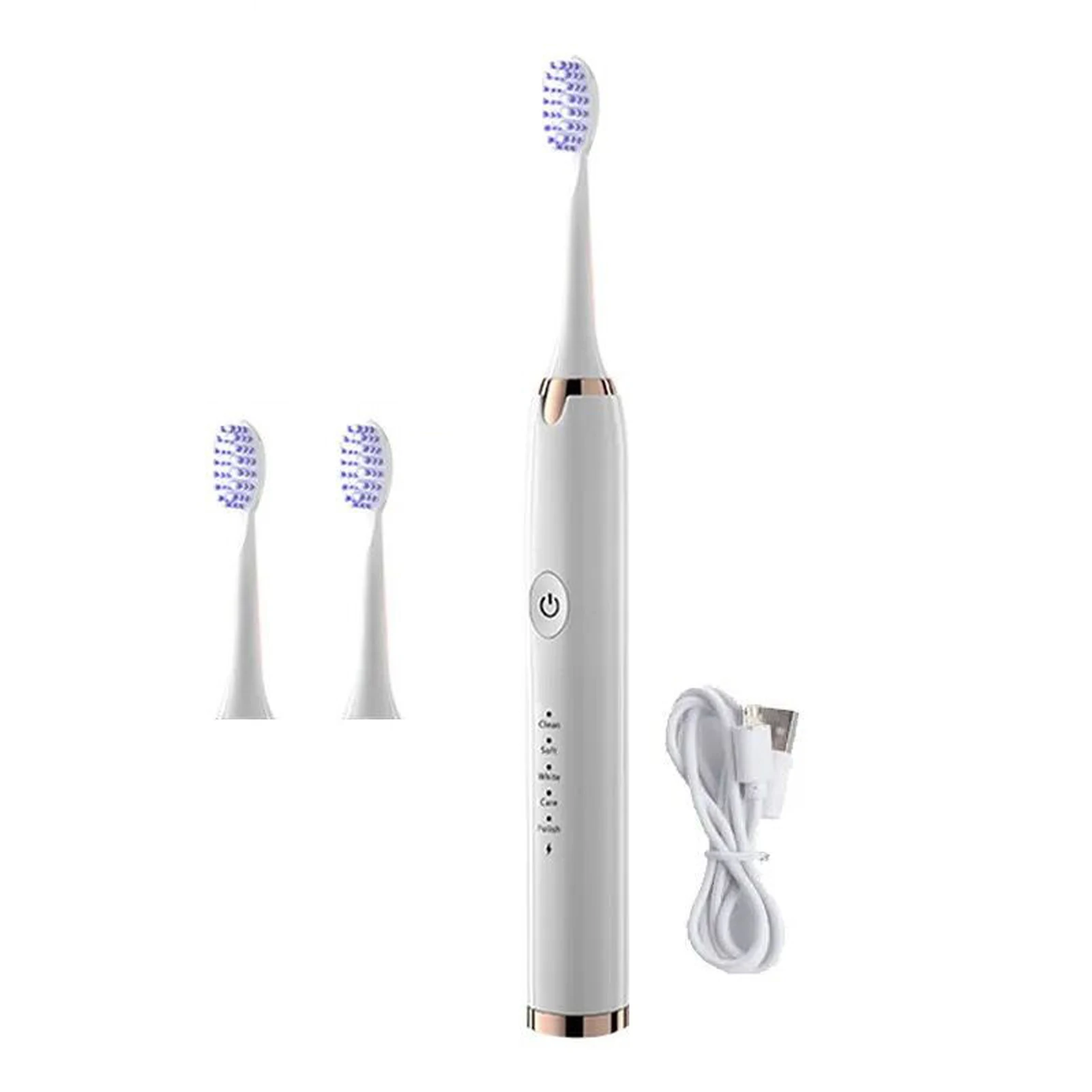 

IPX7 Waterproof Tool Protective Home Electric Toothbrush Ultrasonic Wave Replacement Head 5 Modes USB Rechargeable Travel Adult