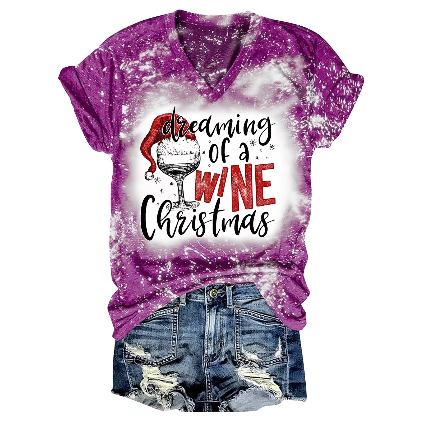 

Women Christmas Printed Shirt For Womens Casual Short Tie Dye Halloween Tall Shirts for Women Women Tops Dressy Casual