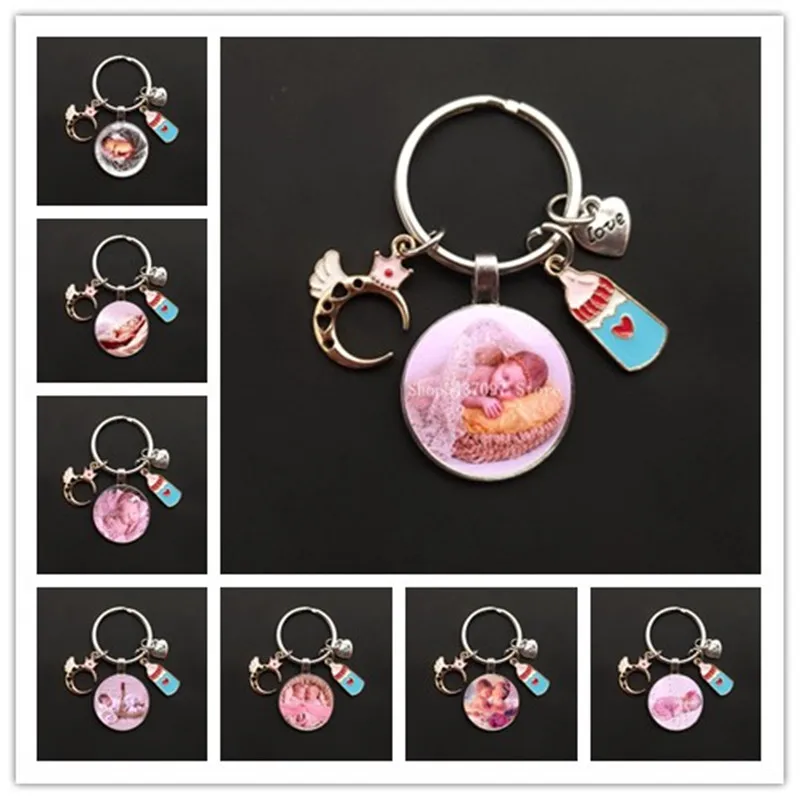 Регулируемый брелок для новорожденных стеклянный с изображением ангела детский