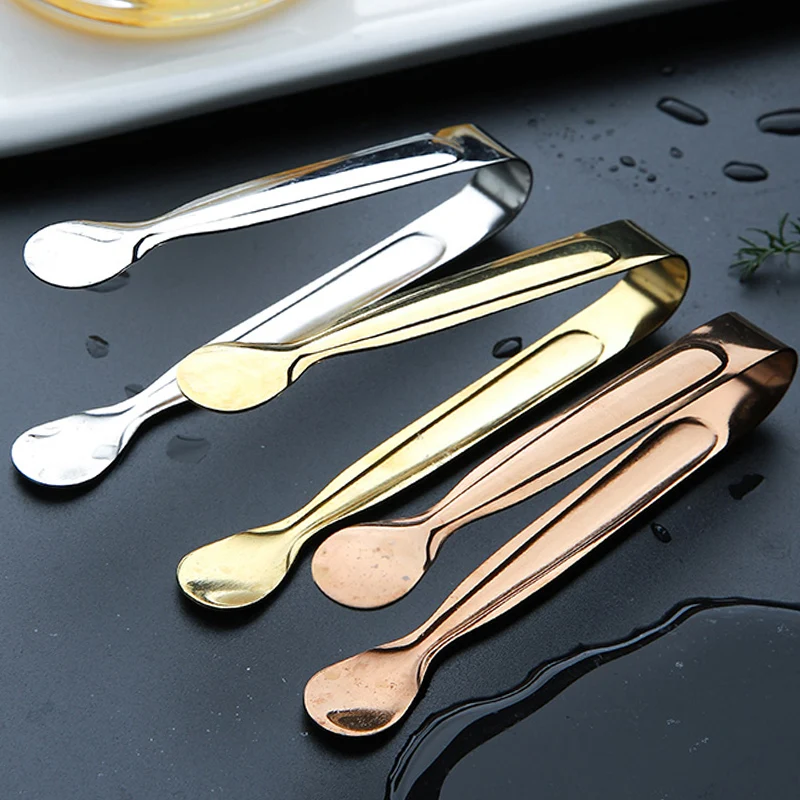 

1Pc Ice Tongs Small Stainless Steel Kitchen Tongs Sugar Ice Cube Tongs Clips Mini Metal Food Serving Tongs Kitchen Accessories