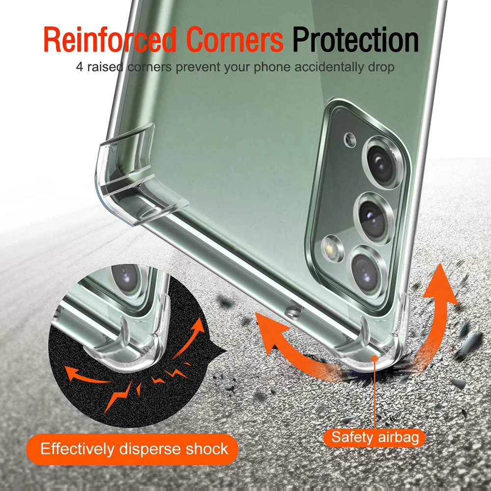 

Clear Airbag Cover Case for Samsung Galaxy Note 20 Ultra 5G Soft Silicone Phone Back Fundas Coque Note20 20Ultra Bumper Housing
