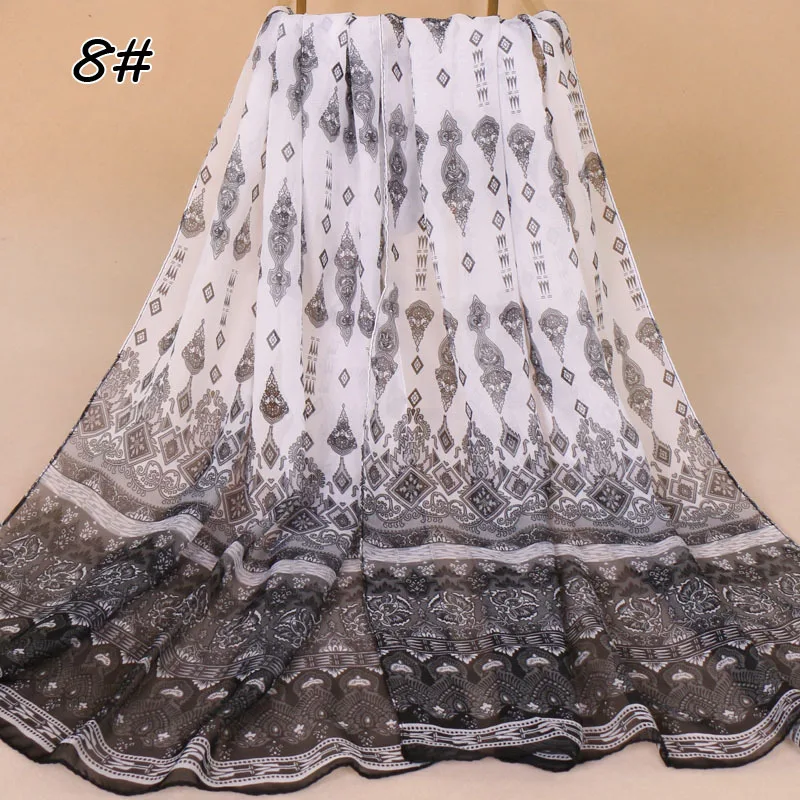 

Free Summer Mesh Chiffon Scarf Bohemian Indian Style Bandana Long Scarves Flower Print Beach Wrap Shawl Muslim Hijab Breathable