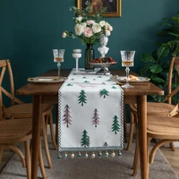 1pc christmas elk table runner xmas tree print table cloth living room tablecloth bed towel table cover new year home decor