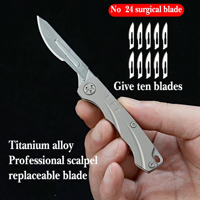 

New Titanium Alloy Quick-change Folding knife Sharp Scalpel G10 utility knife carving knife carry-on express unboxing knife