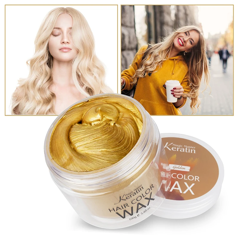 Wax Strong And Hold Unisex Gold Color Hair Clay Temporary Ha