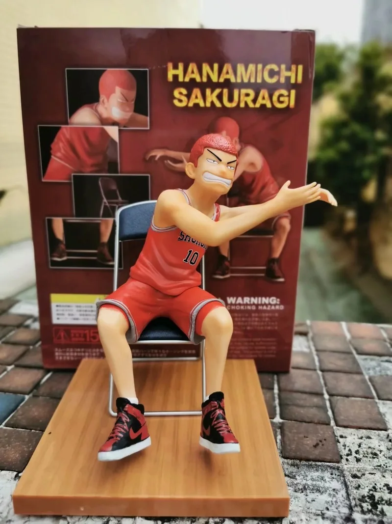 

17cm Hot Sale Japan Anime Slam Dunk Shohoku Hanamichi Sakuragi & Anzai Mitsuyoshi Chair Statue Pvc Action Figure Model Gifts