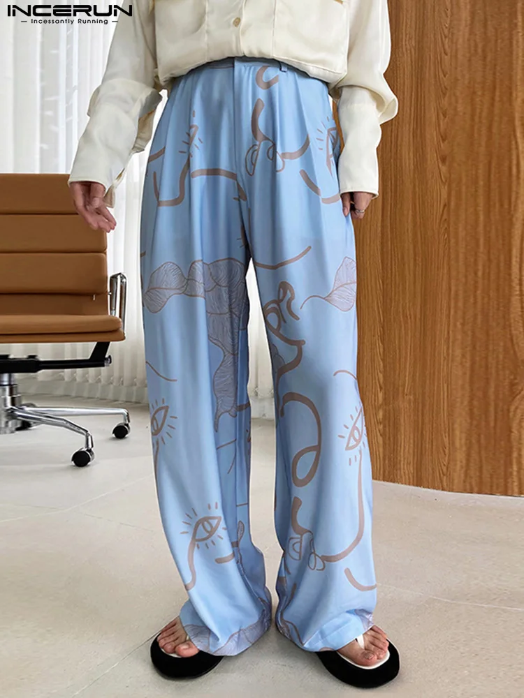 

Стильные повседневные новые мужские брюки с принтом уличная одежда подходящие ко всему длинные брюки Модные мужские прямые брюки S-5XL INCERUN ...