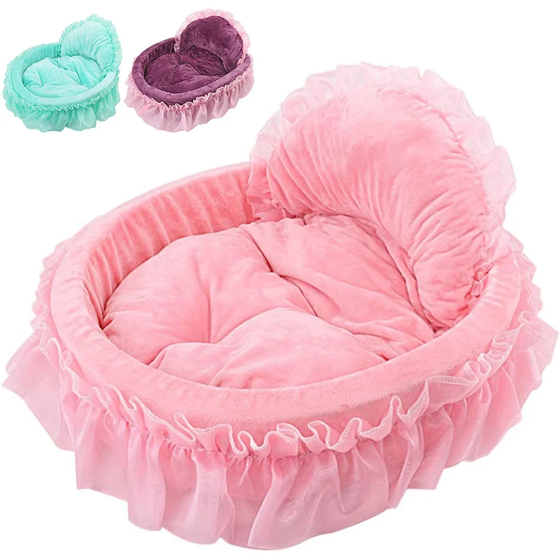 Cute Princess Pet Bed Bow-TIE Lace Cat Dog Bed Mat Lovely for Dog House Small Medium Dogs Cat Puppy Teddy Chihuahua Sofa
