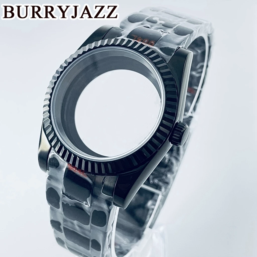 BURRYJAZZ 36 мм 40 NH34 NH35 NH36 NH38 PT5000 ETA2824 Корпус часов Черный корпус из нержавеющей стали