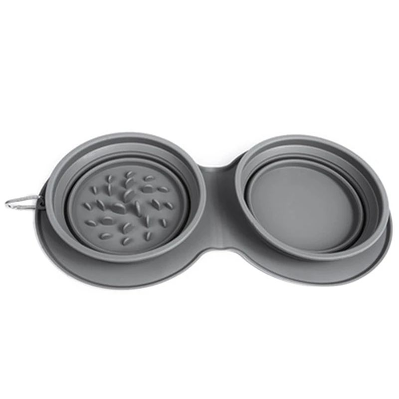 

Складная миска для собак, регулируемая силиконовая портативная Нескользящая миска для еды и питомцев, для путешествий