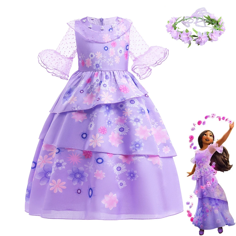 

Платье принцессы для маленьких девочек, костюм Mirabel, костюм для косплея на Хэллоуин, платье encancanmadrigal, детская одежда, платье для маленьких де...