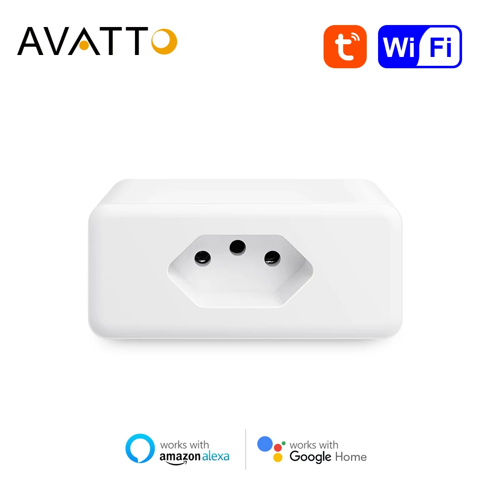 

AVATTO Brazil 16A/20A WiFi Smart Plug with Power Monitor,Tuya Smart Life APP Smart Socket Outlets Works for Google Home,Alexa