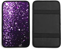 vehicle center console armrest cover pad purple sparkles soft comfort car handrail box cushion universal fit for most auto van