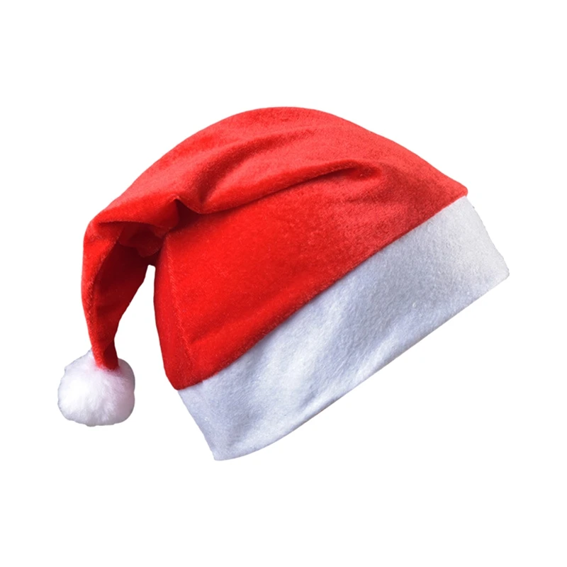 

Высококачественная мягкая Рождественская шапка с Санта-Клаусом, красная короткая плюшевая шапка для рождества, Рождественский Декор, пода...