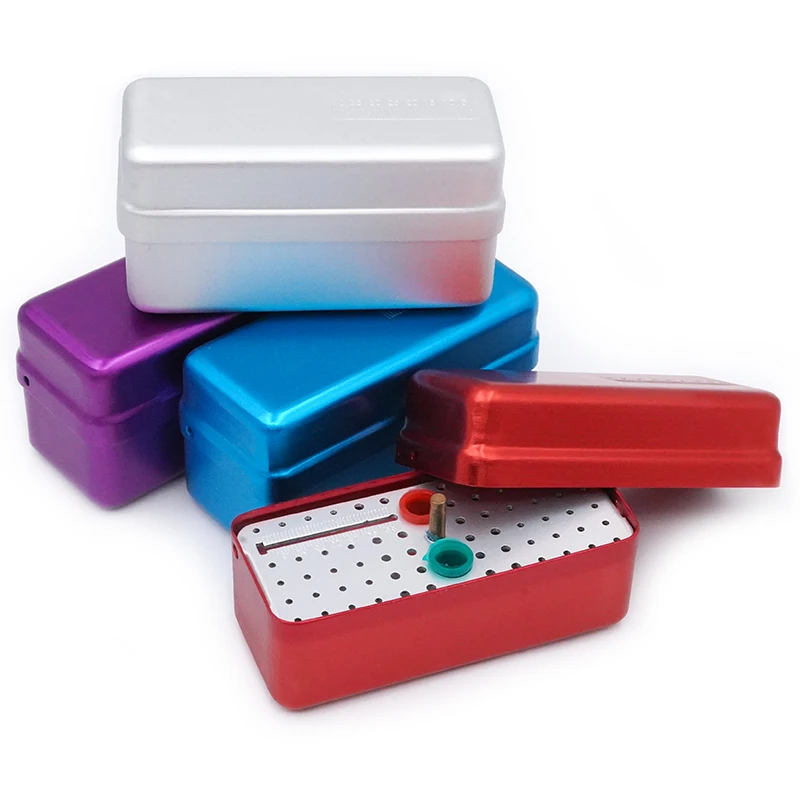 

1pc Dental Disinfection Box Autoclave Sterilizer Case Burs Endo Files Holder 72 Holes For Burs Dentist Lab Tools