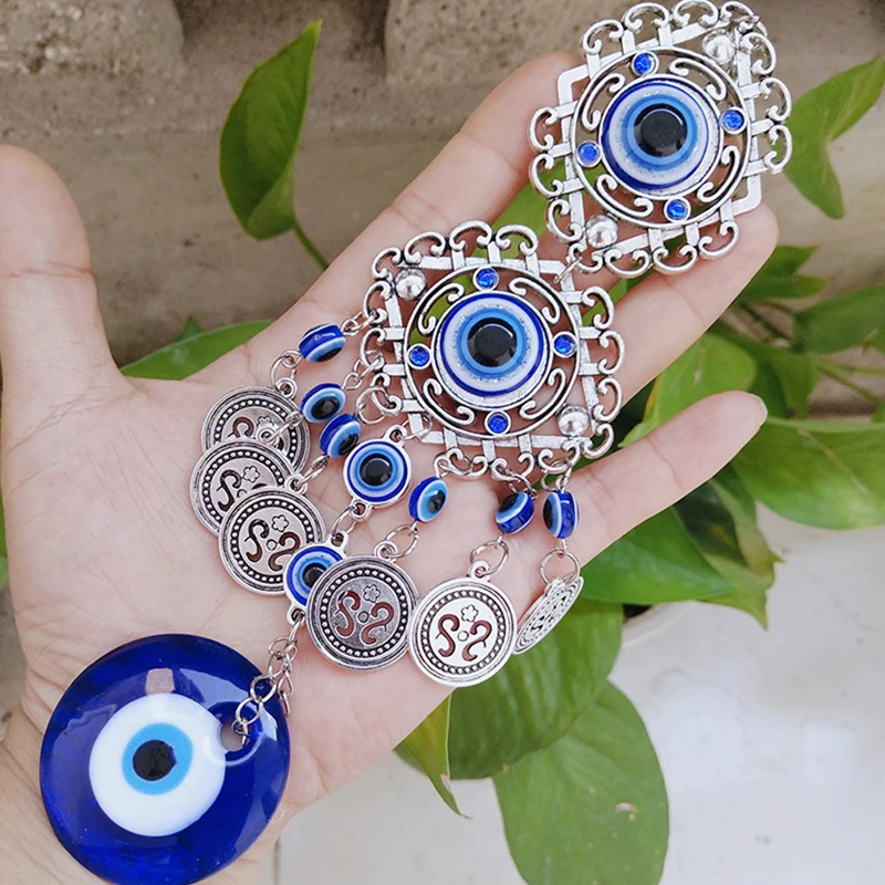 

1Pcs Turkish Blue Evil Eye Hamsa Hand Elephant Amulet Wall Protection Hanging Lucky Home Ornament Fit Women Diy Fatima Hand Gift