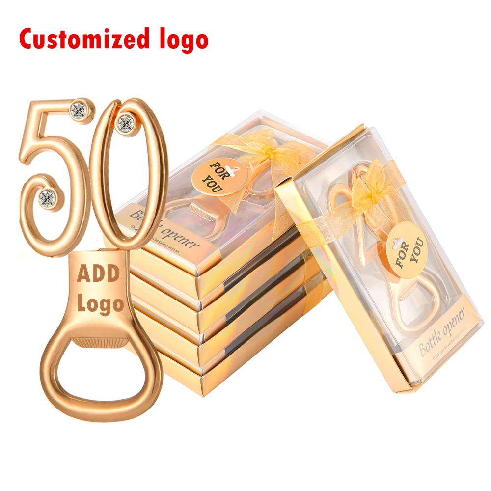 Es Anniversary Decoration Gifts Golden 50 Year Bottle Opener For 50th Birthday Wedding Anniversary Party Supplies