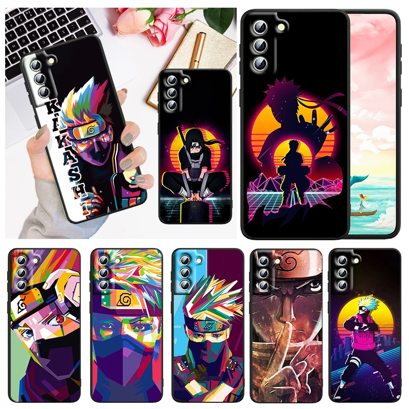 

Fashion Kakashi Naruto For Samsung Galaxy S22 S21 S20 FE Ultra Pro Lite S10 5G S10E S9 S8 Plus Black Soft Capa Phone Case