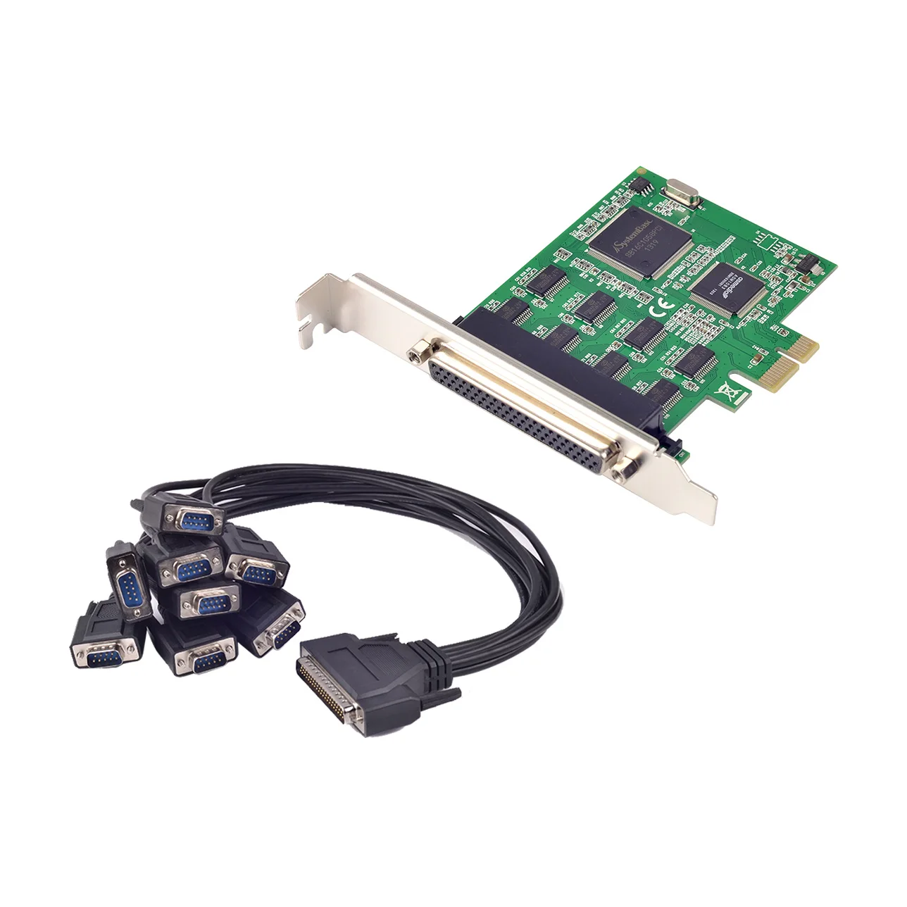 Pci-e para Adaptador Serial Serial Port Rs232 Db9 Controlador Systembase Sb16c1058pci Asm1083 Chip 8s Portas Rs232 com para Pcie