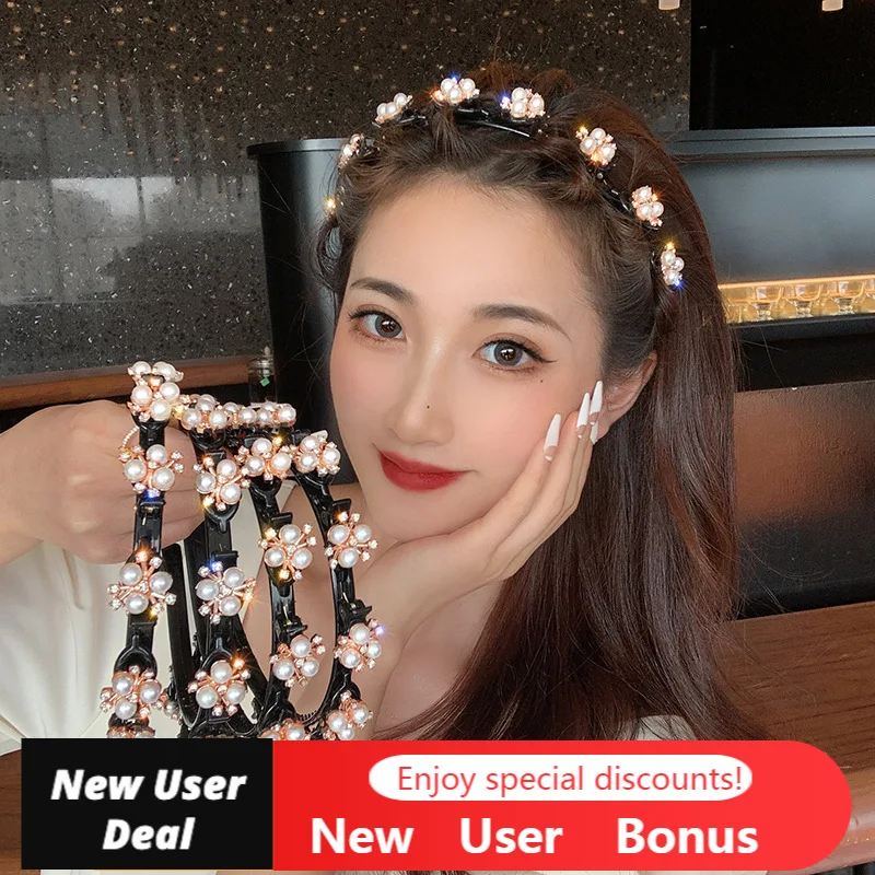 

Trend Imitation Pearl Ladies Hair Hoop Flower Sports Hair Hoop Hair Clip Fashion Bangs Hairstyle Hair Clip Hair Accessories