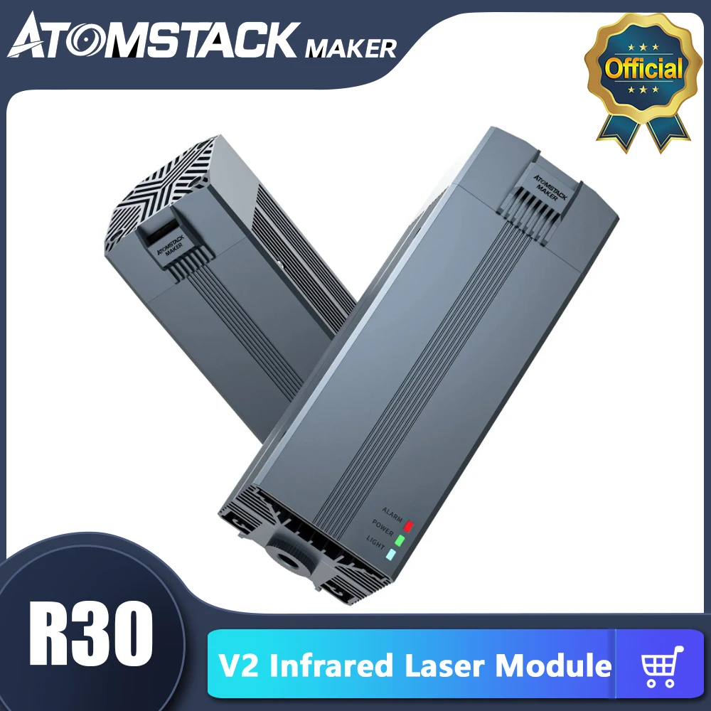 

Atomstack R30 V2 Upgraded Infrared Laser Module 1064nm Laser for Engraving Metal and Plastic Compatible with Most laser engraver