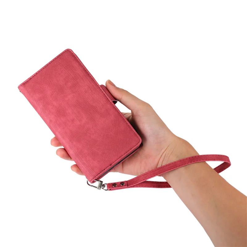 

Lanyard Wallet Case For iPhone 12 Min Phone Case 7 Card Holder Flip Leather Cover For iPhone 13 8 7 Plus SE 2022 Shoulder Strap