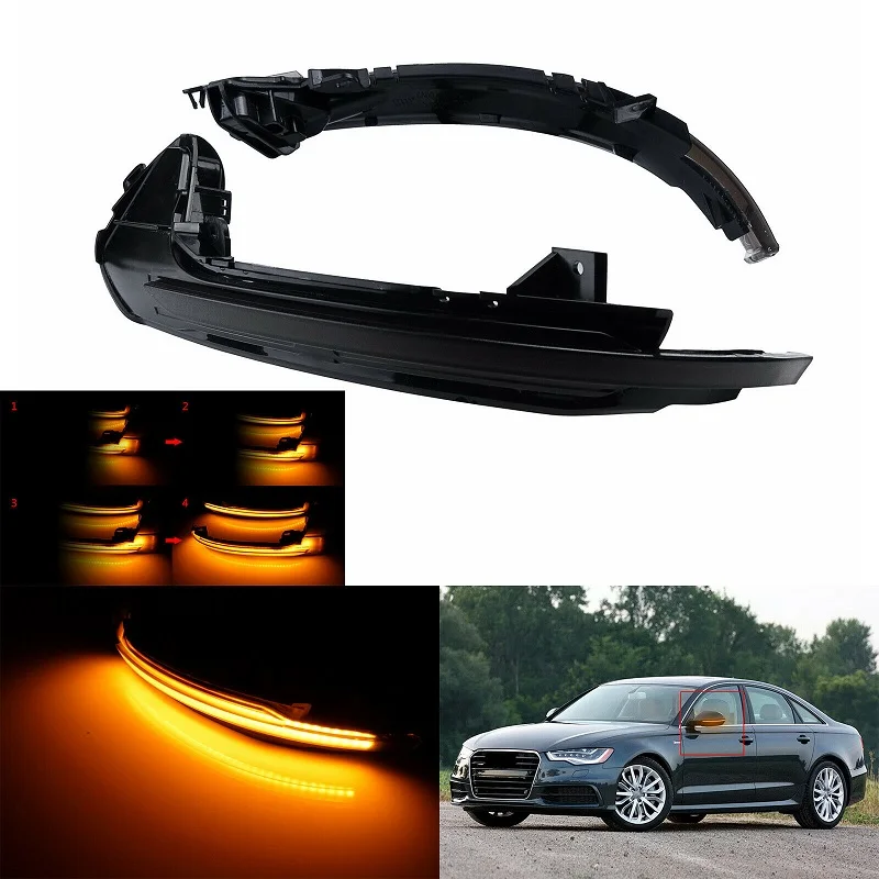 

2pc For Audi A6 C7 S6 RS6 Allroad LED Dynamic Turn Signal Light Flasher Flowing Water Blinker Flashing Light 4G5949101A