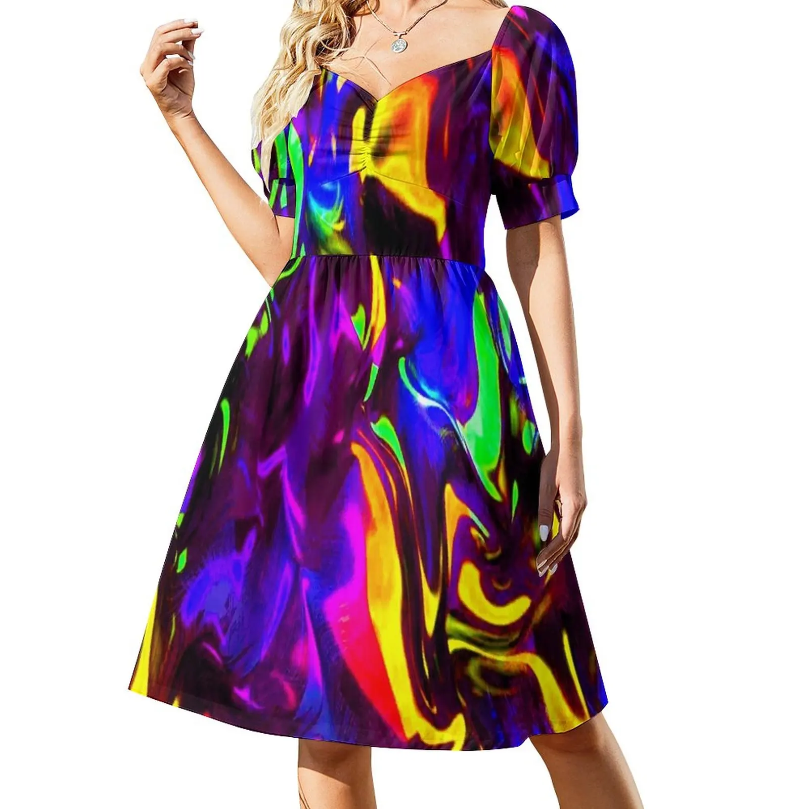 Женское блестящее Радужное платье Rave элегантное роскошное с блестками женская