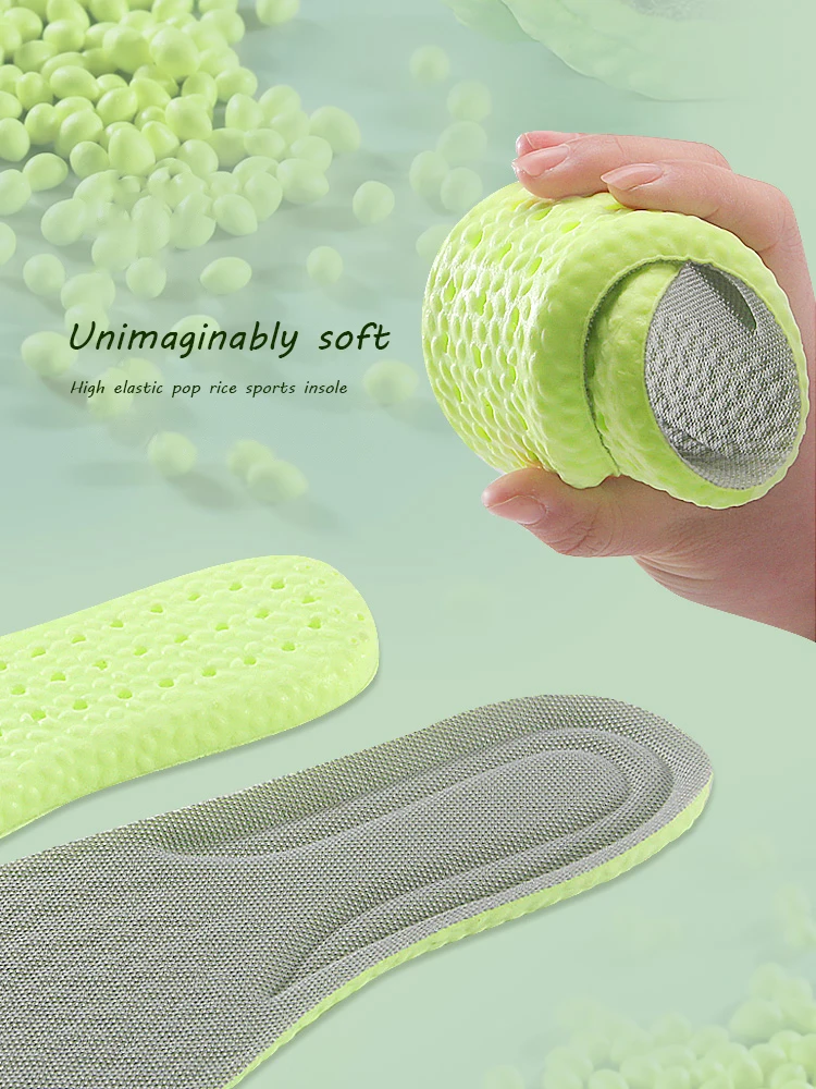 1Pair Soft Breathable Sport Cushioning Inserts Wormwood Deodorant Insoles For Men Women Boost Shoe Pads Mesh Can Cut Size Insole