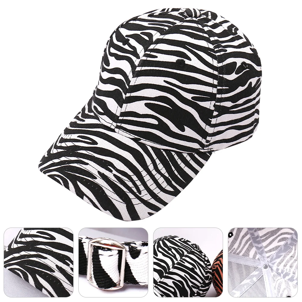 

Hat Cap Baseball Cow Summer Zebra Print Women Cowboy Caps Stripe Sports Hats Cotton Outdoor Sun Travel Flag White Ponytail Run