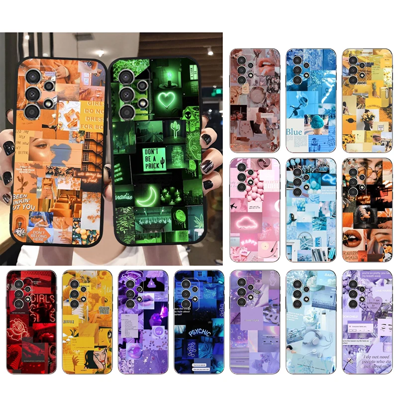 

Phone Case for Samsung Galaxy A73 A13 A22 A32 A71 A33 A52 A53 A72 A73 A51 A31 A23 A34 A54 A52 A53S Blue Yellow Red Art