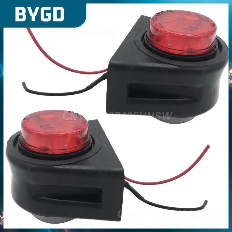 

2PCs Wearproof Universal 12LED Auto Side Marker Lights Bright Flat Lamp Indicator 10-30V For Truck Trailer Lorry