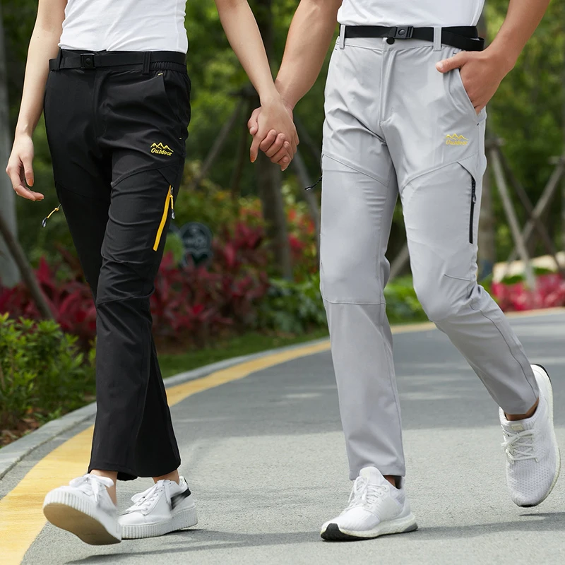 

Summer multi-pocket hiking pants stretch trousers men's women's quick-drying pants light sports pants straight trousers plus siz