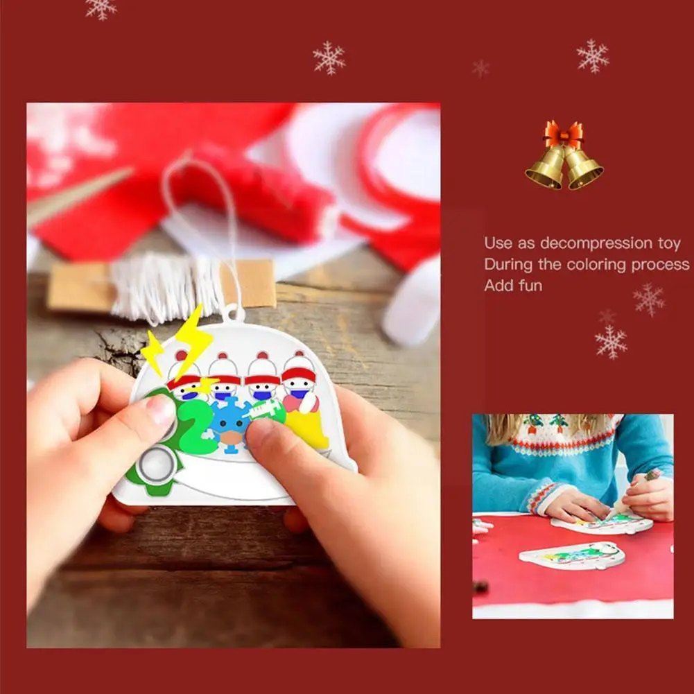 

Рождественские игрушки для декомпрессии DIY, рождественские пузырьки, цвет, разрисованный на Рождество, должна быть демонстрация F9W8