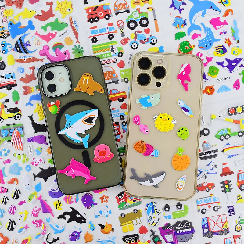 6 Листов 3D Пузырьковые Наклейки Водонепроницаемые Аниме-наклейки Для Автомобиля