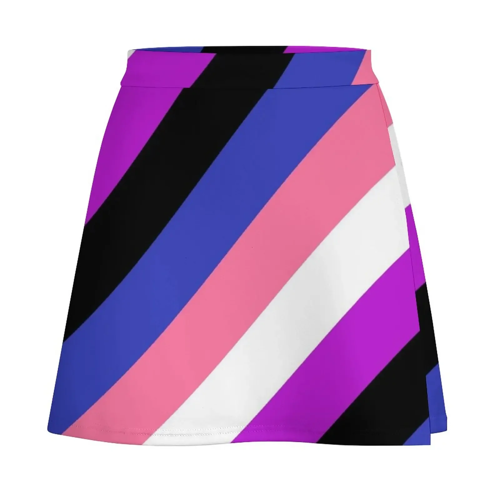 Полосатая мини-юбка с флагом Genderfluid Pride Летняя женская одежда Корейская