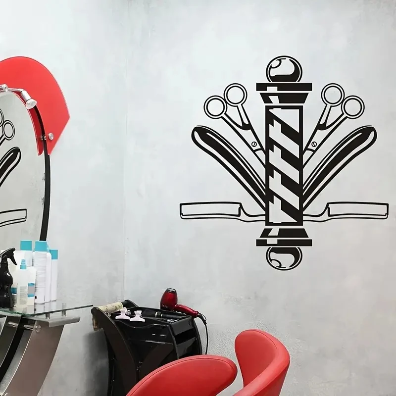 Парикмахерские инструменты для стрижки волос виниловые наклейки на стену мужчин