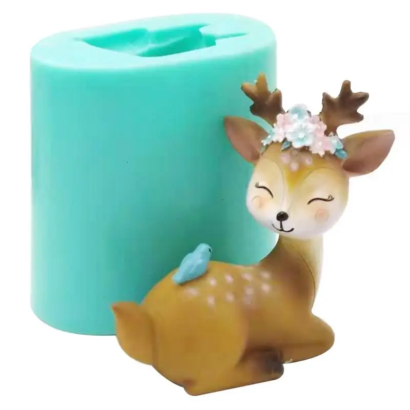 

Cute 3D Animal Sleeping Deer Mold Candle Soap Making Mold Cute Animal Fondant Cake Mold Chocolate Candy Cupcake Fondant Cake