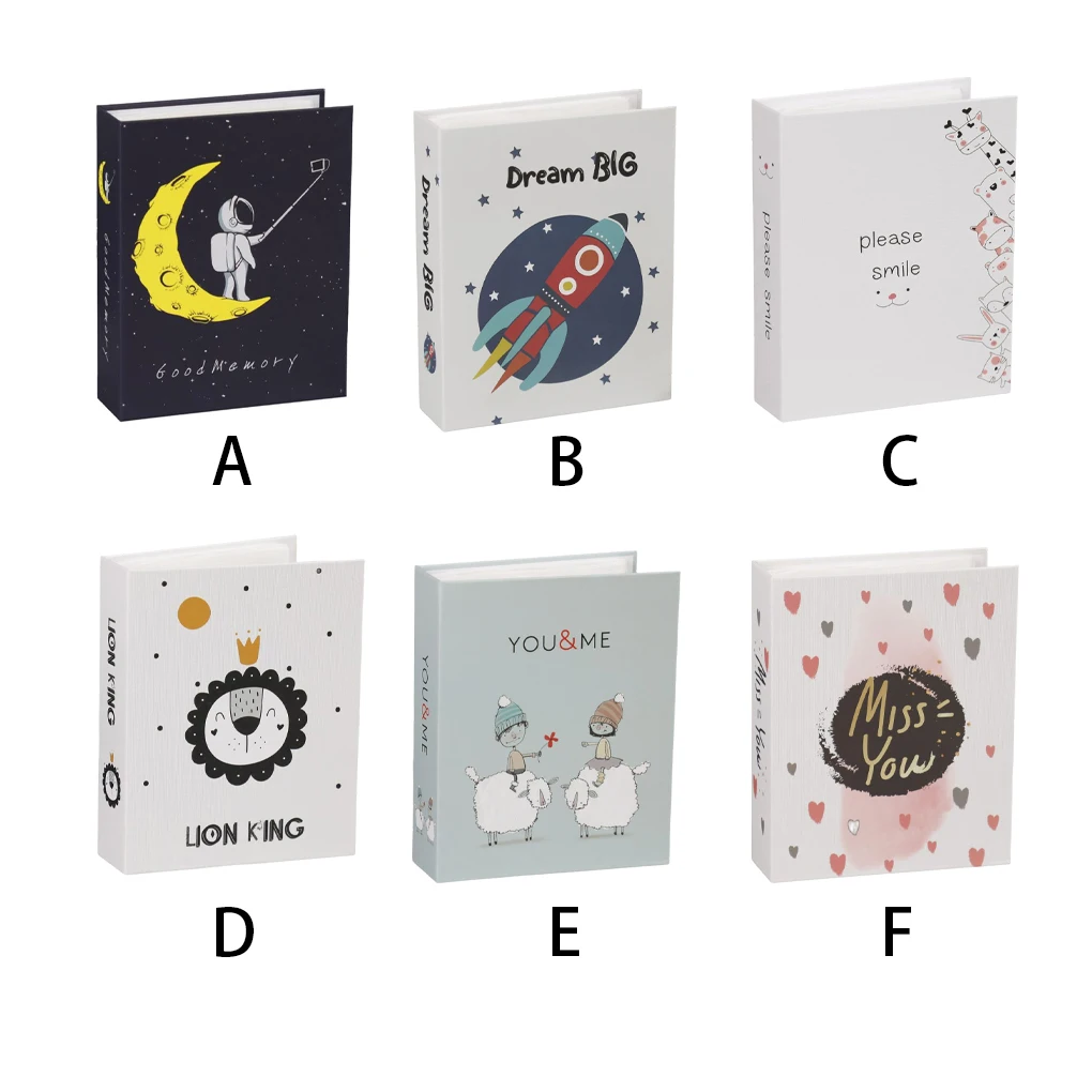 

7 Inch Photo Album 100 Sheet Cartoon Decorative Picture Storage Holder Anniversary Portable Travel Liner Collective Book