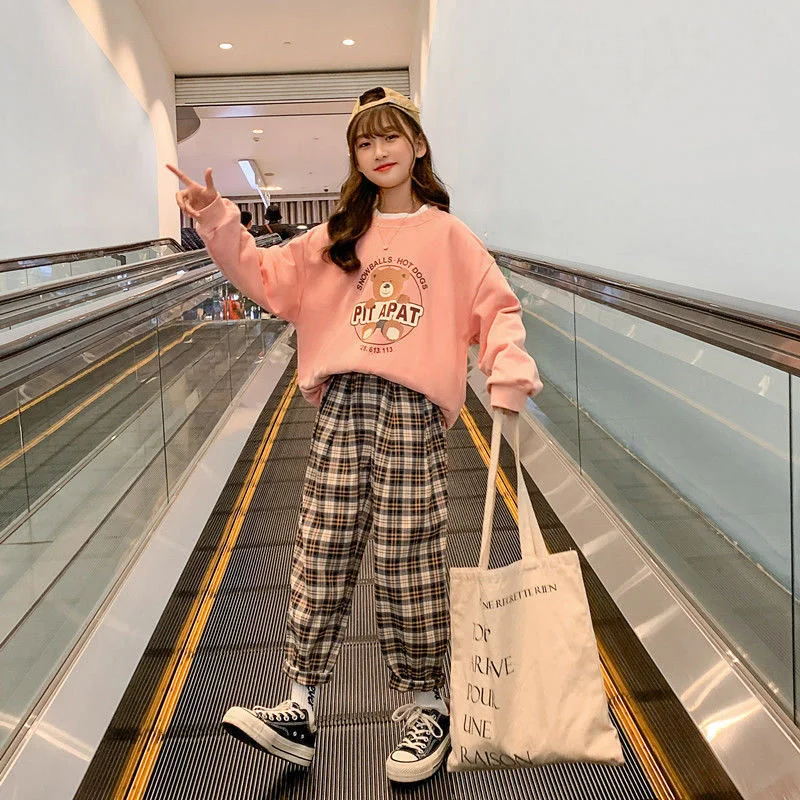 

Girls Suit Sweatshirts +Pants Cotton 2Pcs/Sets 2022 Sweet Spring Autumn Thicken Comfortable Suits Sets Kid Baby Children Clothin