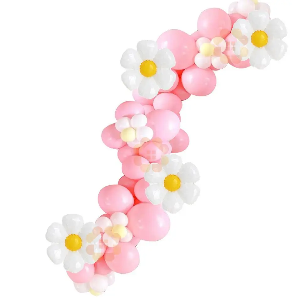 

92pcs White Daisy Flower Balloon Set With Daisy Foil Balloon For Wedding Happy Birthday Party Decoration Kids DIY Party Supply