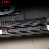 carbon fiber leather door sill sticker for trumpchi gac gs8 2017 2018 2019 2020 2021 2022 threshold mat cover car accessories