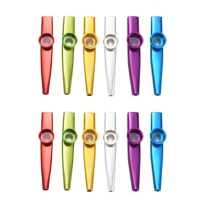

2X Set Of 6 Colors Metal Kazoo Musical Instruments Good Companion For A Guitar Ukulele Great Gift For Kids Music Lovers