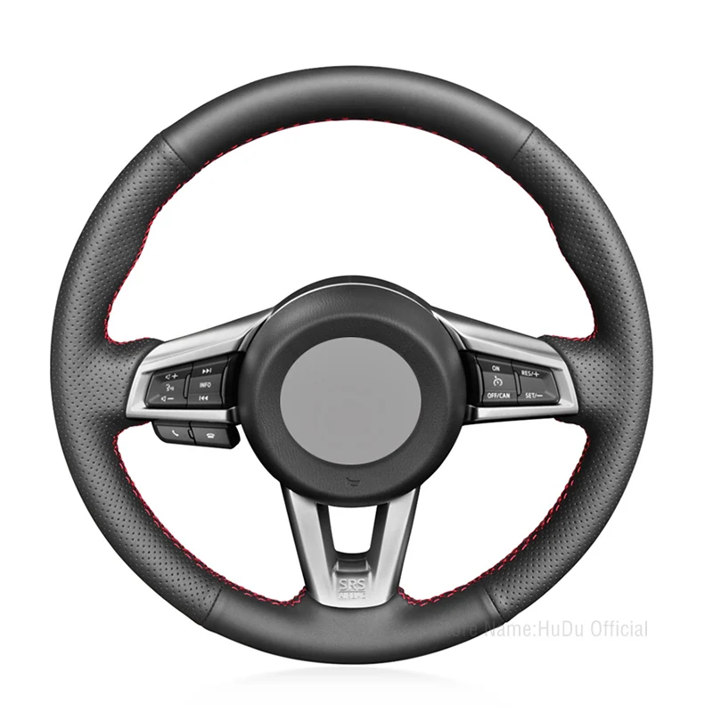 

DIY Black Alcantara Leather Hand-stitch for Mazda MX-5 2015-2020 Car Steering Wheel Cover Car Accessories Interior Grip Cover