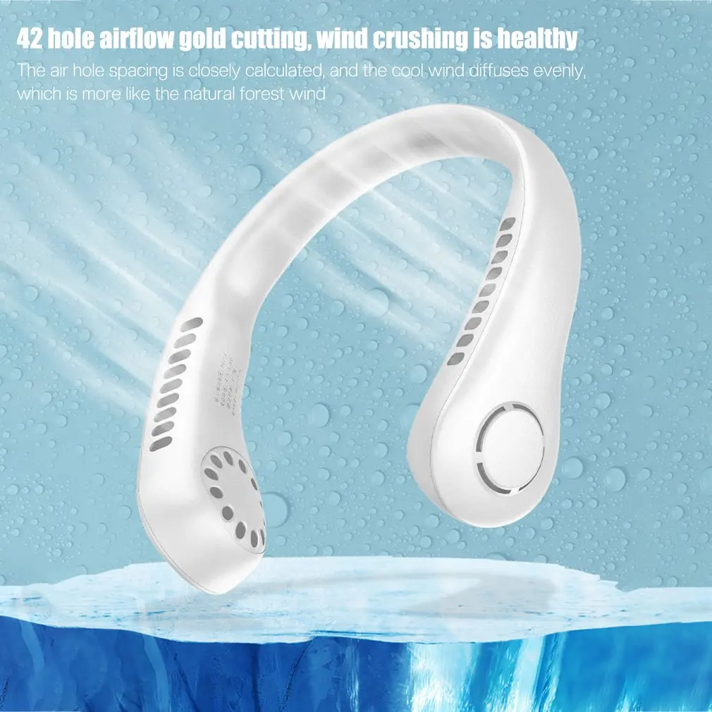 

Portable Bladeless Hanging Fans USB Rechargeable Leafless Mini Neck Fan Air Conditioner Cooling Sports Wearable Neckband Fans