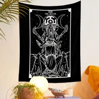 the moon tapestry tarot cards tapiz decorations black wall hanging cloth room decor blanket for home bedroom witchcraft supplies