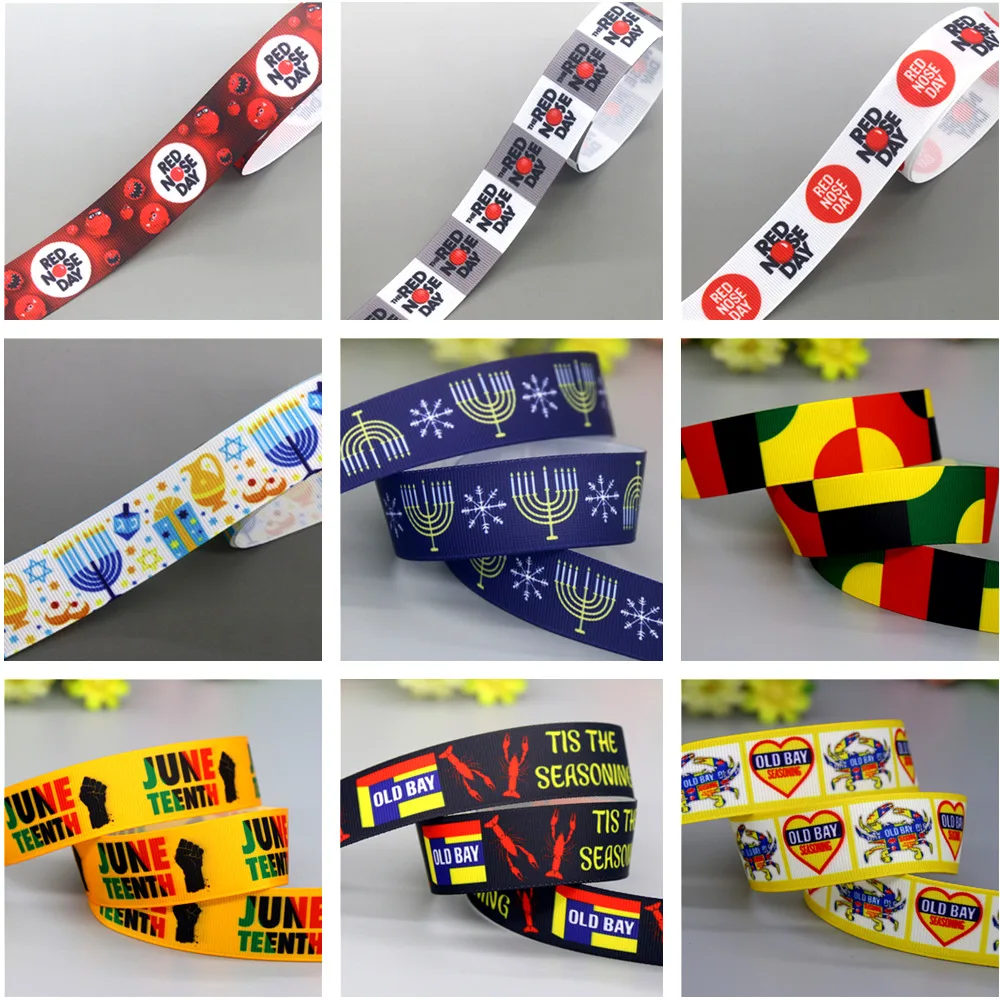DHK 50 ярдов красный нос Ханука июнь лента из репсовой ленты с принтом аксессуары